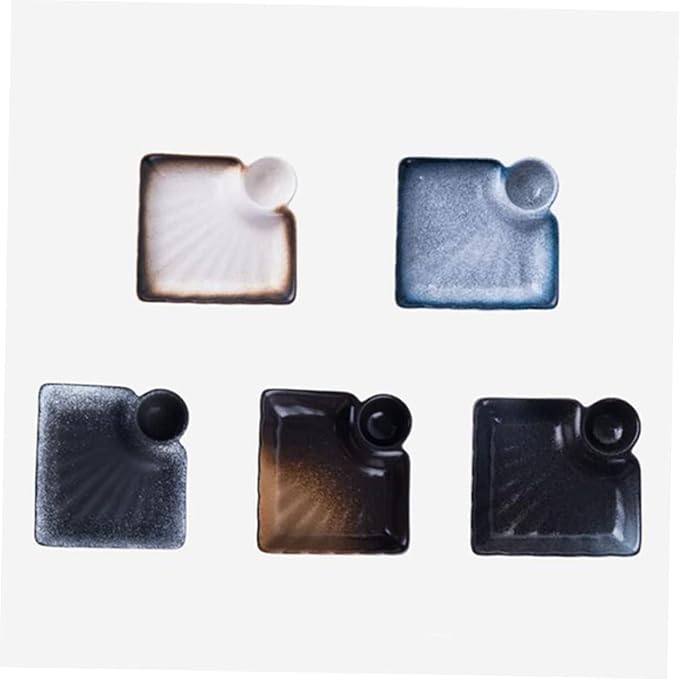 PRETYZOOM Ceramics Sauce Dish Dipping Bowl Seasoning Bowl Appetizer Plate Vinegar Dish