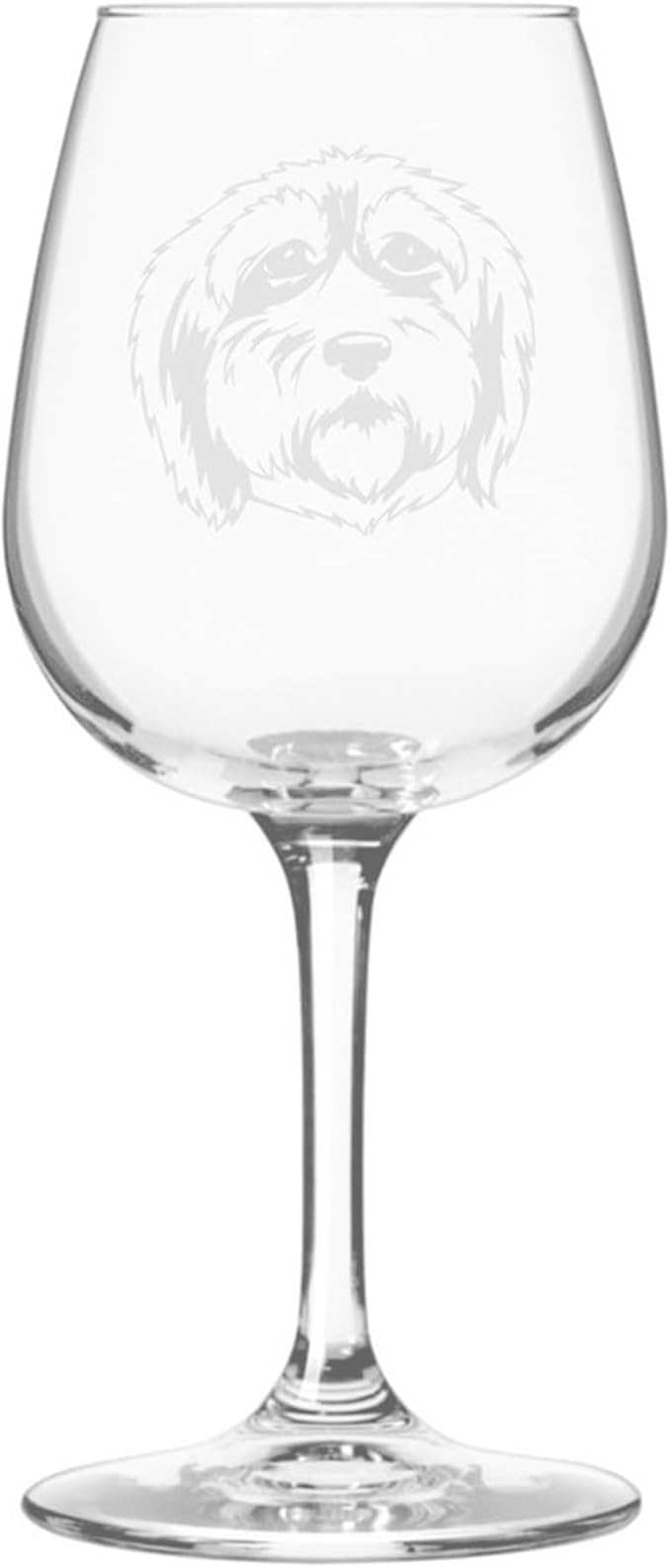 Etched Laser Art Personalized Dog Themed Etched Wine Glass - Custom Dog Breed Wine Glasses, Ideal for Pet Lovers, Personalized Birthday Gift for Men & Women - Polish Lowland Sheepdog (PON), 12.75 oz