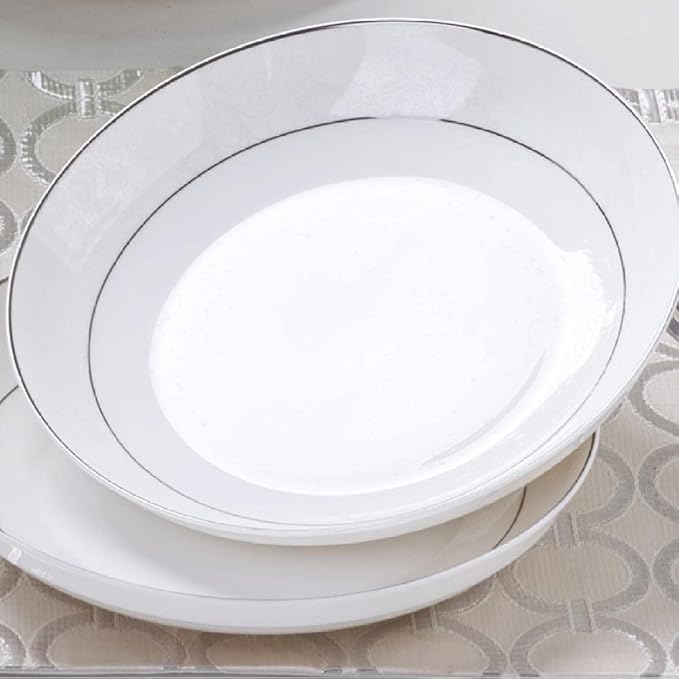 Dinnerware Set Dishes and Plates Sets Kitchen Tableware Ceramic Plates and Dishes Bowls 60pcs Combination Jingdezhen Ceramic-White