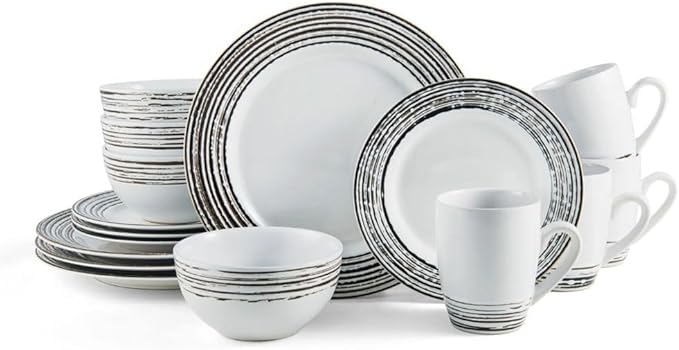 Dinner Plates Set 16-Piece Dinnerware Set Stoneware Dish Food Plate Ceramic Dishes To Eat Sets Tableware Kitchen