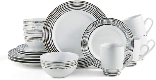 Dinner Plates Set 16-Piece Dinnerware Set Stoneware Dish Food Plate Ceramic Dishes To Eat Sets Tableware Kitchen