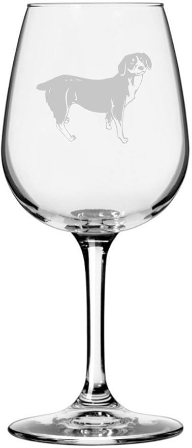 Etched Laser Art Entlebucher Mountain Personalized Dog Themed Etched 12.75oz Wine Glass Custom Dog Breed Wine Glasses for Pet Lovers, Unique Birthday Gift for Men & Women, Personalized Gift