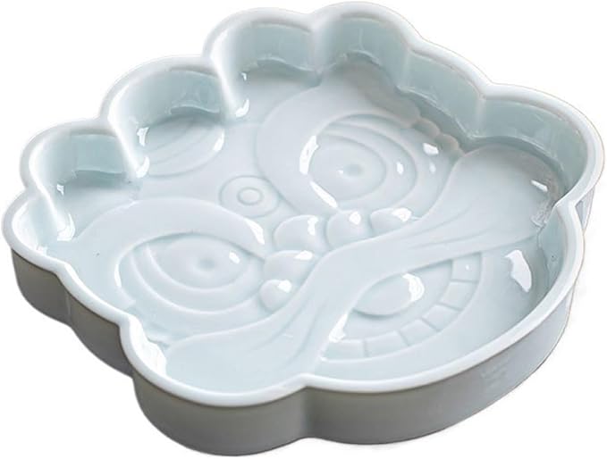 Sauce Dish Vintage Chinese Dim Sum Plate Ceramic Personalized Embossed Zen Dessert Bowl Dipping Dish Snack Plate Snack Plate(1)
