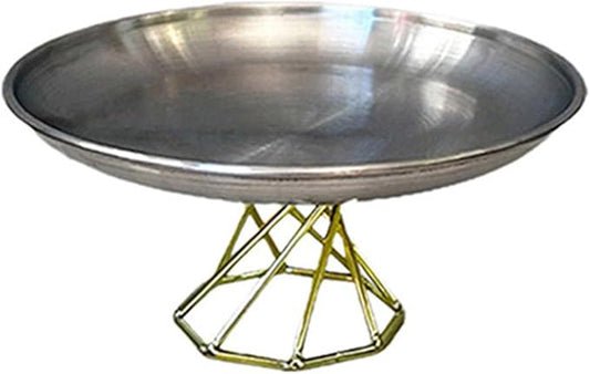 Stainless Steel Platter for Table Centerpieces Elegant Decorative Dessert Plate Practical High-Footed Food Serving Tray Birthday Party Serveware