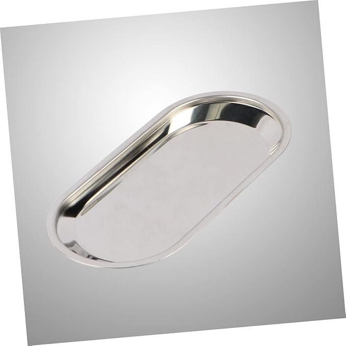 6pcs Stainless Steel Snack Tray Elegant Silver Dessert Plates for Banquets Parties and Restaurants for Serving Cakes Cookies Fruits and Snacks