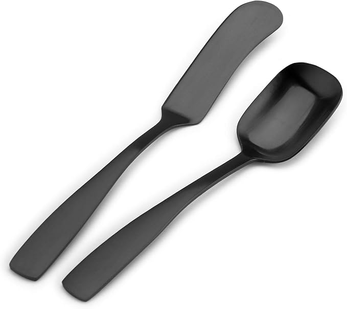 Matte Black Serving Utensils Set Hostess Set Buffet Serving Set 5 Pieces, Stainless Steel, Dishwasher Safe