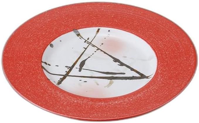 Red Glazed Rust Rim 8.5 Plates [10.4 x 10.4 x 0.9 inches (26.4 x 26.4 x 2.4 cm) | Appetizer Plate, Setomonohonpo