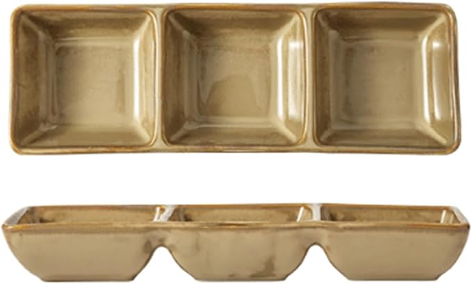 Seasoning Plate 5.2 x 2.6 Inch Two Piece Stackable Ceramic Serving Tray. Set of 2 Decorative Ceramic Appetizer Trays Snack Soy Sauce Dessert Plates Ceramic Sauce Plates (Color