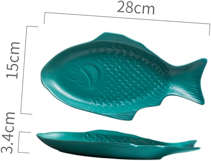 Unique Fish Shape Ceramic Plate Snack Storage for Dinnerware Fish Decor for Home