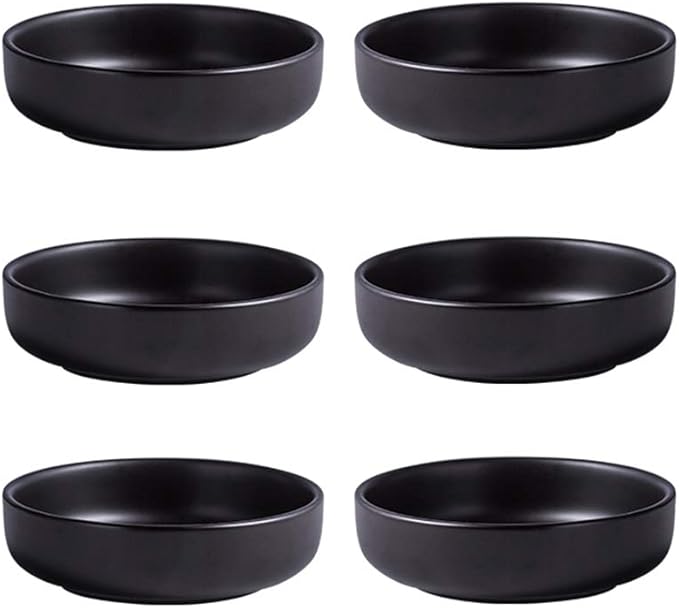 Colias Wing 3.5 Inch Simple Style Single Color Pattern Stylish Design Multipurpose Porcelain Side Dish Bowl Seasoning Dishes Soy Dipping Sauce Dishes-Set of 6