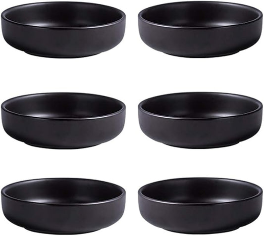 Colias Wing 3.5 Inch Simple Style Single Color Pattern Stylish Design Multipurpose Porcelain Side Dish Bowl Seasoning Dishes Soy Dipping Sauce Dishes-Set of 6