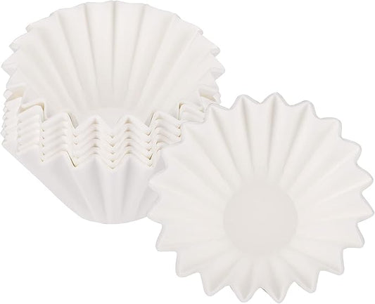 EUSOAR 1-4 Cup Paper Coffee Filters, Pack of 200 White Disposable Coffee Filter Basket Style, for Home Commercial Coffee Dripper and Brewers, Compatible for Single Pour Over and Drip Coffee Makers
