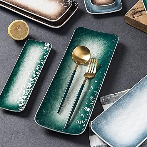Appetizer Plates Japanese Sushi Plate Household Creative Ceramic Rectangular Plate Center Plate Hotel Nordic Tableware Cheap Plates