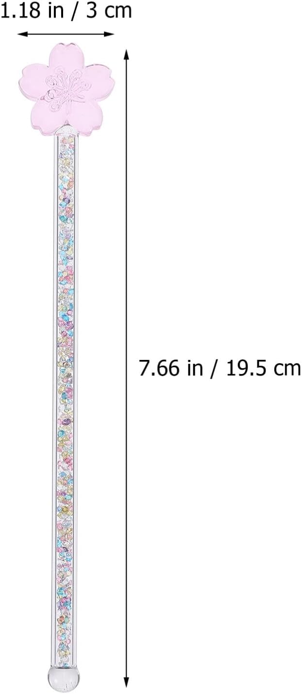 Lurrose Beverage Stirring Stick Glass Coffee Stirrer Long Handle Juice Stick Bar and Kitchen Tool