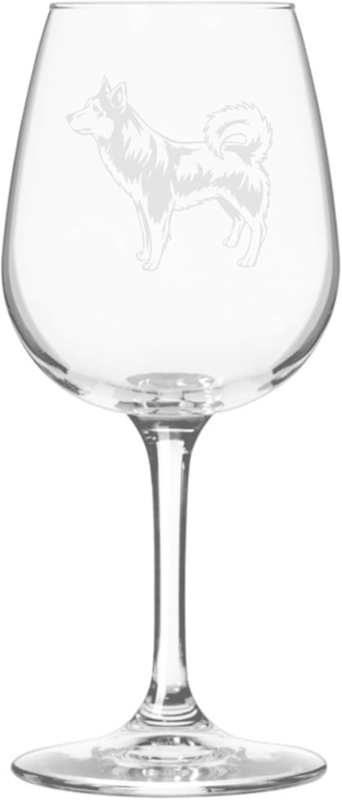 Etched Laser Art Alaskan Klee Kai Personalized Dog Themed Etched 12.75oz Wine Glass Custom Dog Breed Wine Glasses, Ideal for Pet Lovers, Unique Birthday Gift for Men & Women, Personalized Gift