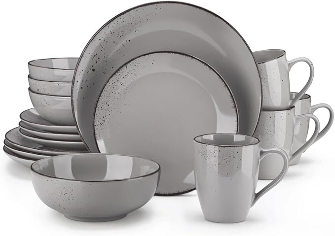 16-Piece Ceramic Stoneware Dinnerware Set with Dinner Plate Dessert Plate 800ml Bowl Mug Tableware Set
