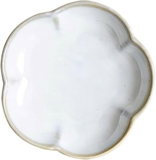 Sauce Dish Creative Plum Blossom Shape Plate Ceramic Tableware Household Dipping Sauce Dish Restaurant Barbecue Dipping Dish Snack Plate(F)