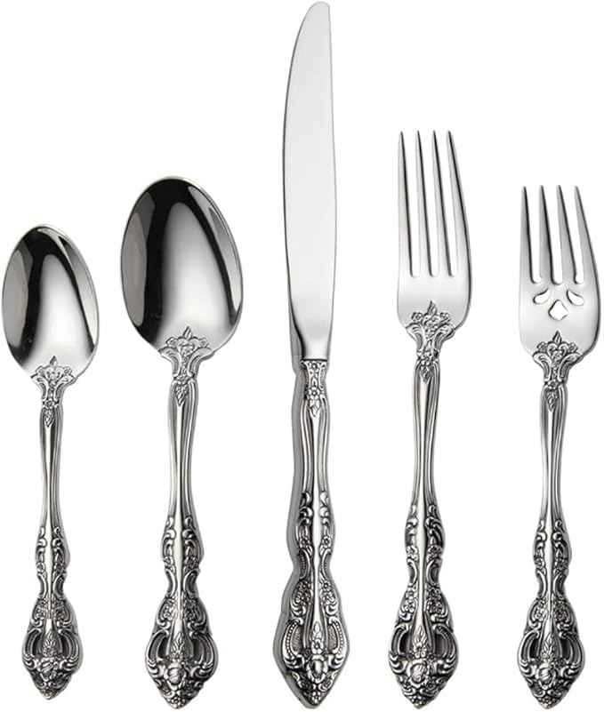 michelangelo cutlery set,18/10 stainless steel flatware sets, 60-piece service for 12 people,utensils tableware set for kitchen, dishwashe safe