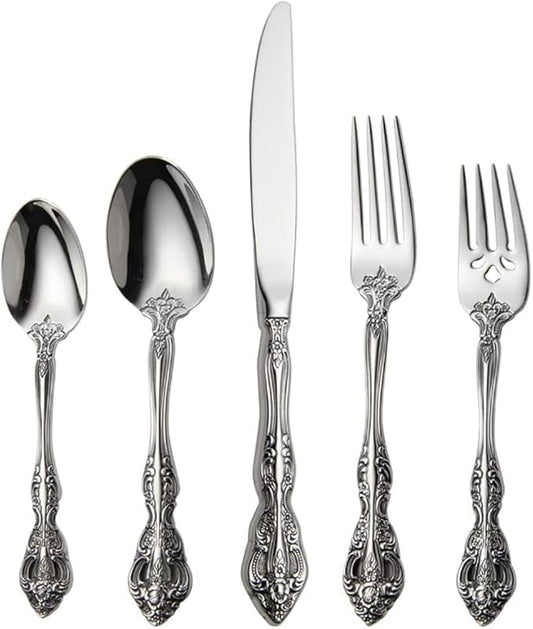 michelangelo cutlery set,18/10 stainless steel flatware sets, 60-piece service for 12 people,utensils tableware set for kitchen, dishwashe safe