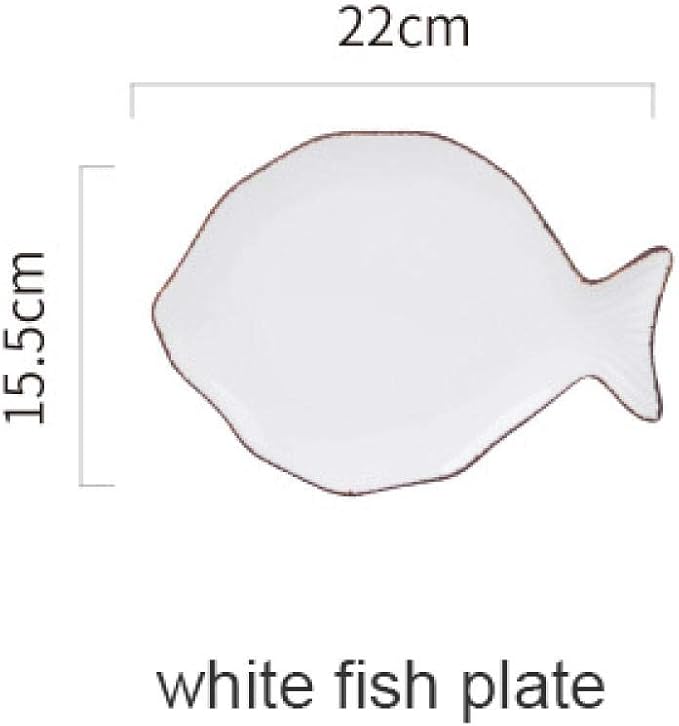 Porcelain plateOcean Style Ceramic Plate Tableware Whale Fish Dish Shell Starfish Trumpet-white fish plate
