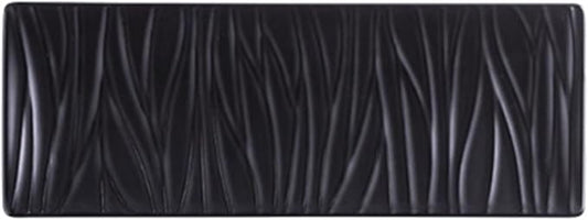 Sauce dish, Ceramic Plate Tree Pattern Rectangular Tray for Sushi Appetizer Snack Fruit Cake Server Display Serving Dishes(Black,24 * 7.5cm)