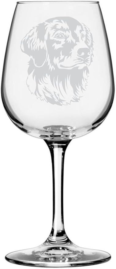 Etched Laser Art Golden Retriever Customized Personalized Dog Themed Etched 12.75oz Wine Glass Custom Dog Breed Wine Glasses, Ideal for Pet Lovers, Personalized Birthday Gift for Men & Women