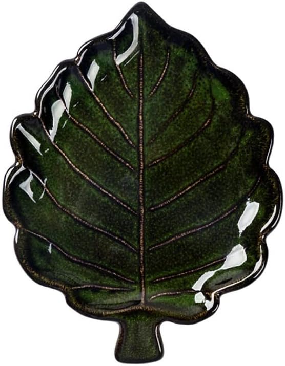 Ceramic Cutlery Salad Bowl Snack Plate Ceramic Appetizer Plate Unique Seasoning Plate Snack Plate Leaf-Shaped Small Plate Fruit Pastry Plate Small Bowl (Color : B)