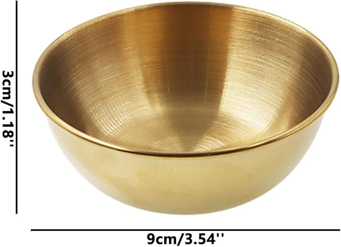 Stainless Steel Sauce Dishes, Mini Individual Saucers Bowl,Round Seasoning Dishes,Premium Sushi Dipping Bowl,Condiment Appetizer Plates,12PCS Metal Ramekins Serving Dishes 9cm/3.54'',Gold