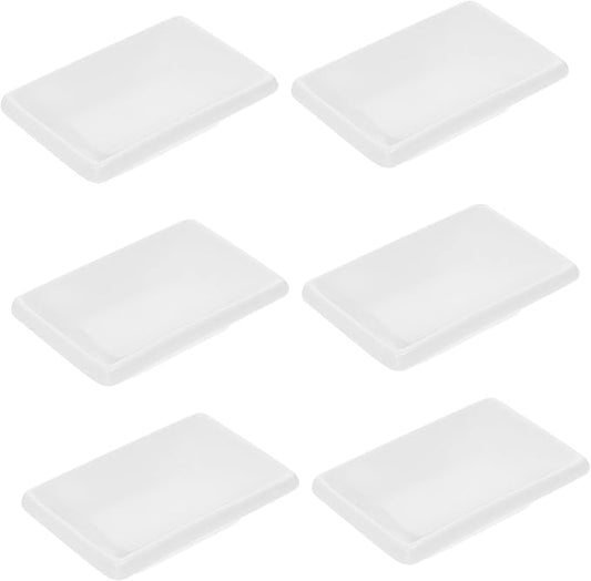 BESTOYARD 6pcs Ceramic Snack Plate Condiment Plate Serving Tray White Dishes for Appetizer Serving Sauce Bowls Soy Sauce Trays