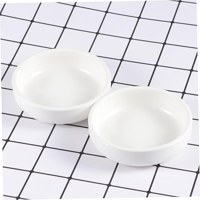 Cabilock 3pcs Ceramic Sauce Dish Matte White Stylish Seasoning Plates for Condiments Dipping Appetizers Snacks Versatile for Home and Restaurant Use