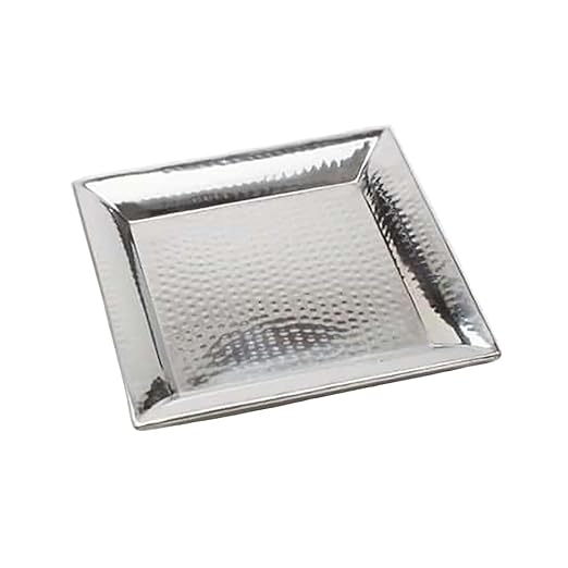 American Metalcraft HMSQ12 Serving Tray, Hammered, Square, Stainless Steel, 1" Height, 12" Width, 12" Length