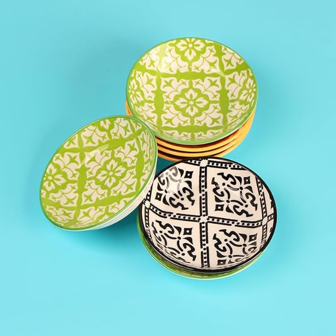 10Pcs Ceramic Seasoning Dishes Set - Bohemian Style Sauce Plates for Home, Kitchen, Restaurant, Sushi Bar, Party & Outdoor Use