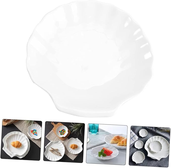 4Pcs Multi-Function Ceramic Plates Set Creative Dessert and Seasoning Plates Porcelain Side Dish Bowls for Home Dining Breakfast and Snacks