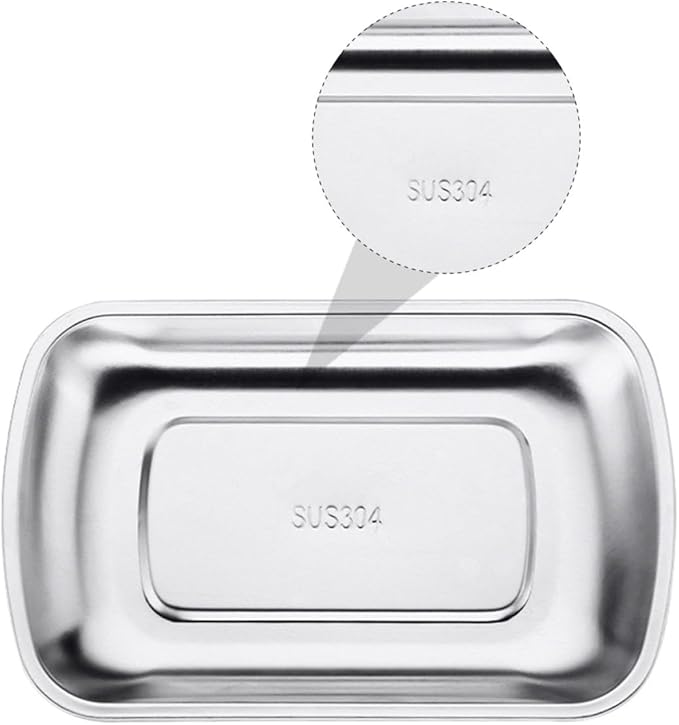 BESPORTBLE 304 Stainless Steel Tray Large Fruit Snack Serving Tray Food Holder Hotel Towel Dish for Kitchen and Dining
