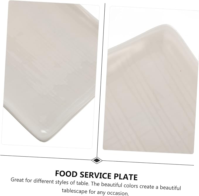Ceramic Food Plate Elegant Rectangular Snack Tray Food Grade Kitchen Tableware for Home Restaurant Use Easy to Clean Beautiful Design for Desserts and Appetizers
