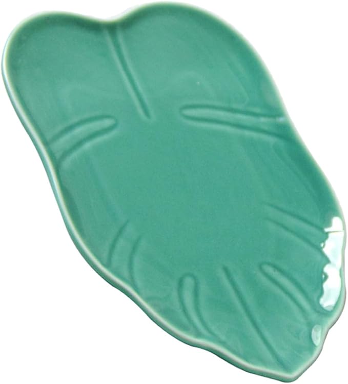 Ciieeo Ceramic Leaf Plate Decorative Dinnerware Simple Design for Dessert Appetizers Snacks Oven Safe Easy to Clean