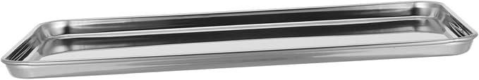 Stainless Steel Food Tray Lightweight Rectangular Serving Platter for Family Gatherings Parties Weddings Bars Restaurants Silver Plate Holder