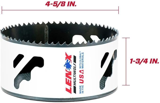 Lenox 4-5/8 Inch Speed Slot Bi-Metal Hole Saw