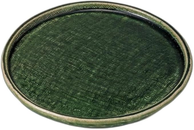 Oribe Footed Japanese Plate (7.9 x 7.9 x 0.8 inches (20 x 20 x 2 cm) | Appetizer Plate, Ceramic, Setomonohonpo