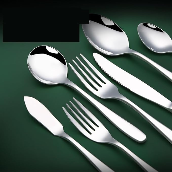 Stainless Steel Flatware serving set,Home Kitchen Eating Tableware Set,Dishwasher Safe,For Home Kitchen Restaurant Hote 11-piece Stainless Steel Table Knife, Fork And Spoon Household Cutlery Spoon Set