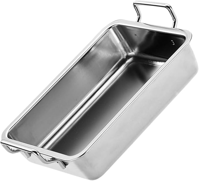 1Pc Stainless Steel Food Serving Tray with Handles Practical Snacks Display Plate for Fried Chicken Fruits and Dried Fruits Elegant Silver Design