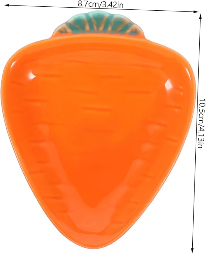 Zerodeko Carrot Seasoning Dish Porcelain Appetizer Plate Dipping Bowl Ceramic Sauce Dish
