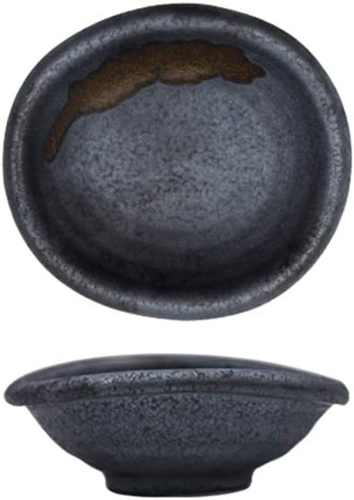 Colias Wing 3.5 Inch Retro Style Black&Coffee Stylish Design Multipurpose Porcelain Side Dish Bowl Seasoning Dishes Soy Dipping Sauce Dishes-Set of 5