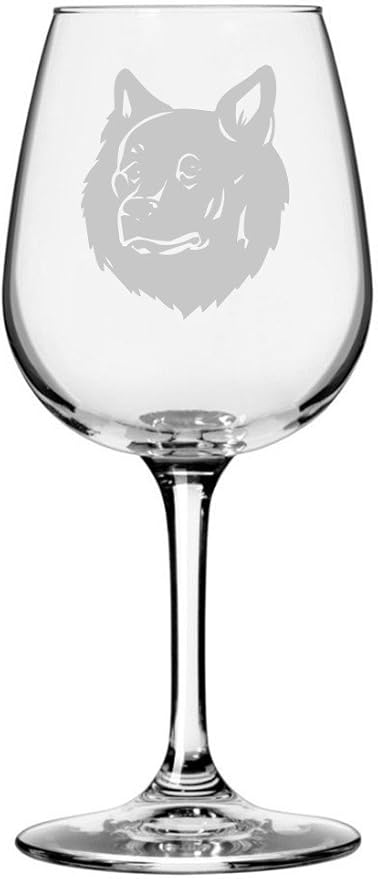 Etched Laser Art Personalized Dog Themed Etched Wine Glass - Custom Dog Breed Wine Glasses, Ideal for Pet Lovers, Unique Birthday Gift for Men & Women, Personalized Gift - Swedish Lapphund, 12.75 oz