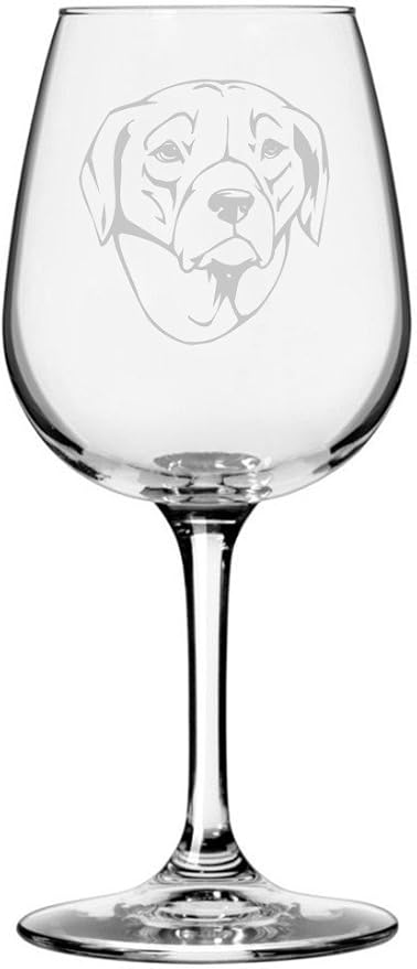 Etched Laser Art Personalized Dog Themed Etched Wine Glass - Custom Dog Breed Wine Glasses, Ideal for Pet Lovers, Personalized Birthday Gift for Men & Women - Rhodesian Ridgeback (Alternate), 12.75 oz