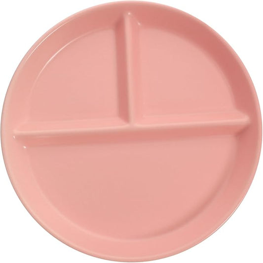 Happyyami Divided Ceramic Plate Boys and Girls Snack Plate Spin for Boys and Girls