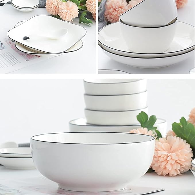 Porcelain Square Dinner Plate Sets29,56 Pcs Ceramic Dinnerware Set Tableware Dishes Plates Ceramic Combination Dinner Service Set