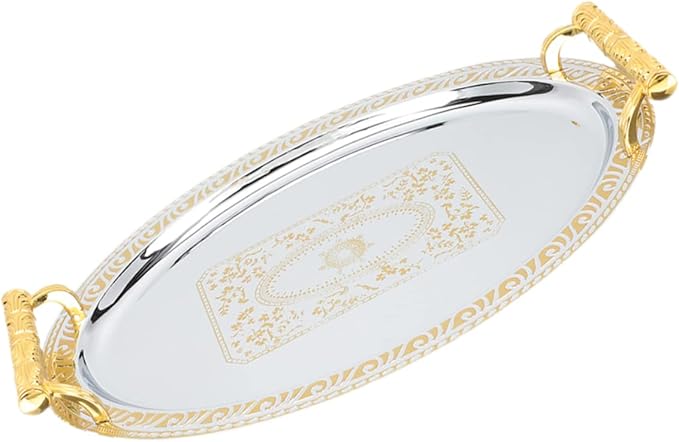 Stainless Steel Tray Silver Dessert Fruit Snack Serving Plate Multipurpose Entertaining Trinket Dish