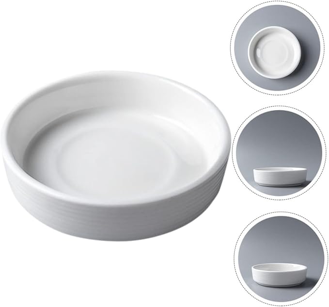PRETYZOOM 4pcs Ceramic Dipping Sauce Bowls Multi-use Seasoning Plates for Appetizers Condiments Deep Design for Home Restaurant and Celebrations