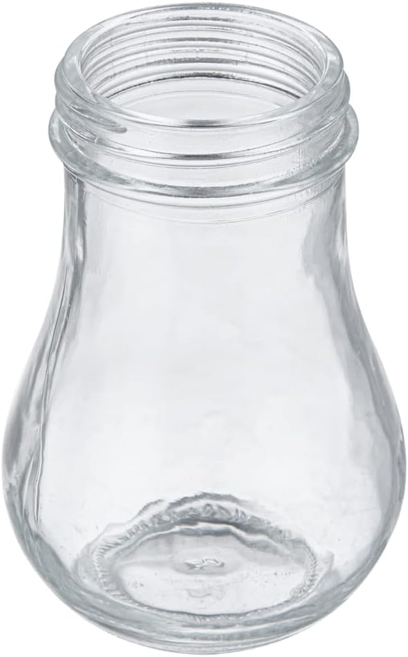 Restaurantware RW Base 6 Ounce Glass Dispenser With Lid 1 Clear Finish Sugar Pourer Dispenser - FDA-Approved Dishwashable Clear Glass Sauce Pourer Refillable Pouring Spout